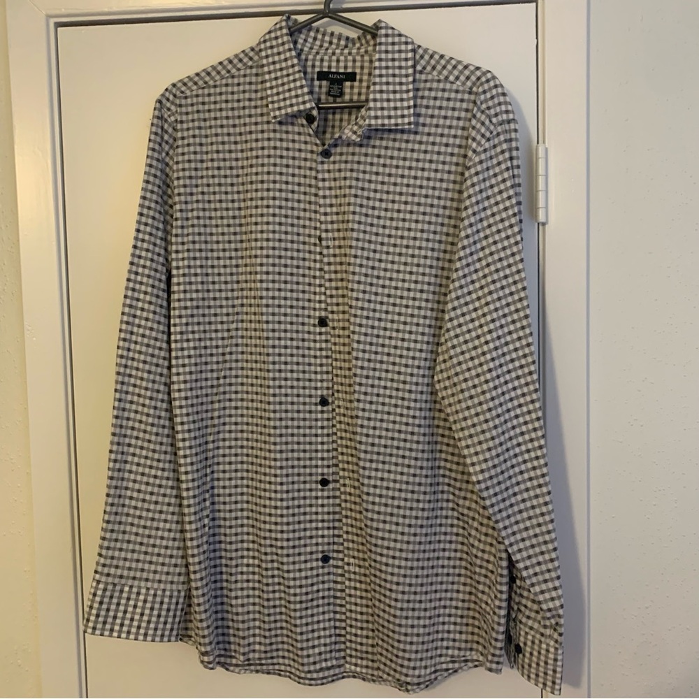 Alfani Monochrome Checkered Shirt